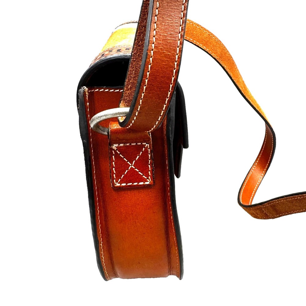 Justin‎ Women's Serpentine Hair-On Crossbody Bag Tooled Leather Western Landman - Picture 9 of 15